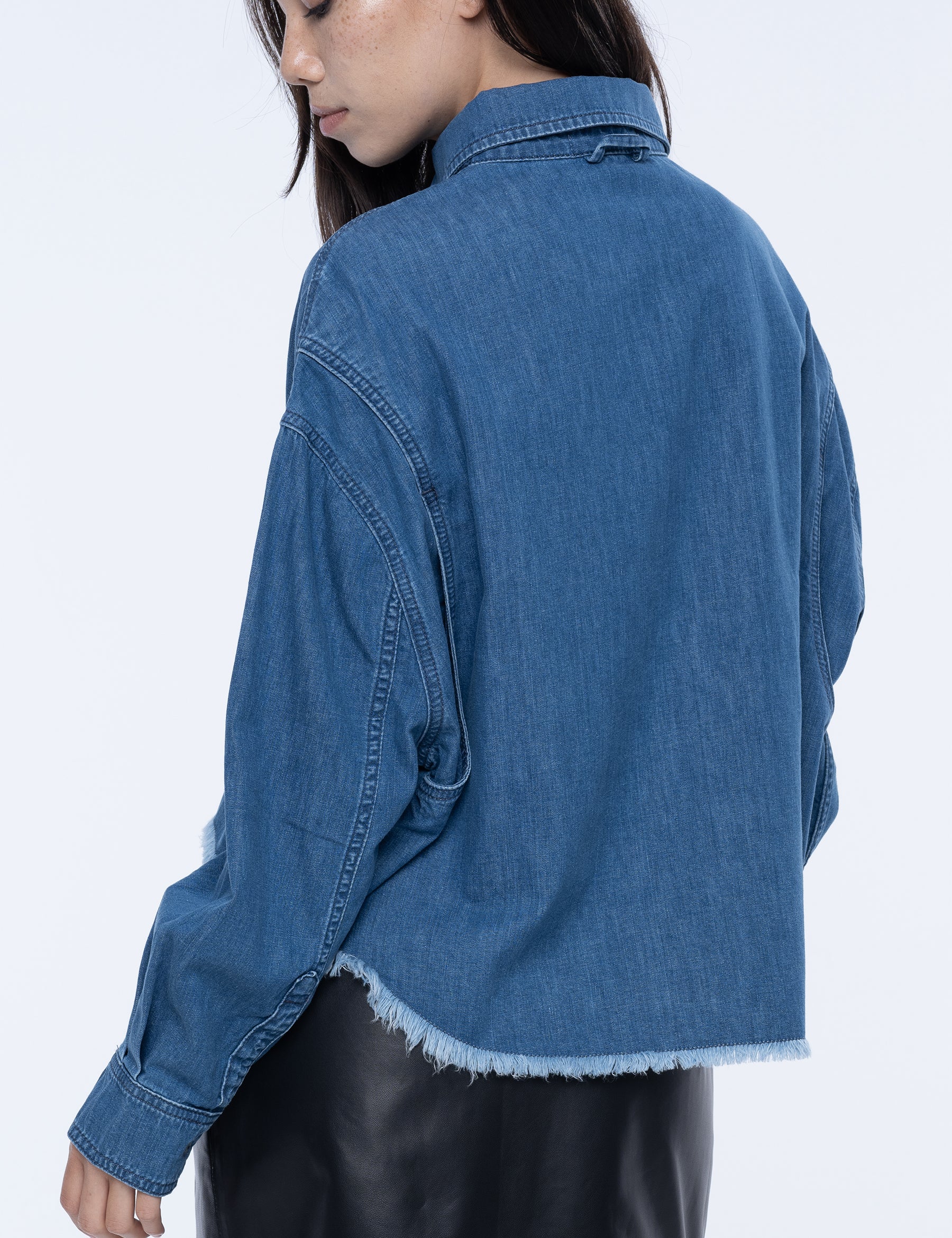 Johanna Cropped Denim Shirt